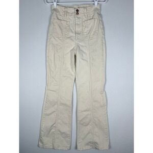 Marine Layer Wide Leg Jeans Womens 6 Off White High‎ Rise 16001